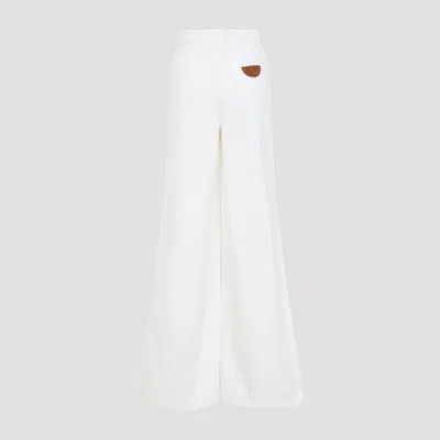 Chloé High-waisted Wide-leg Denim With Design In White