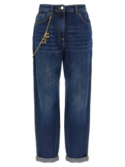 Elisabetta Franchi Jeans Catena Gioiello In Blue