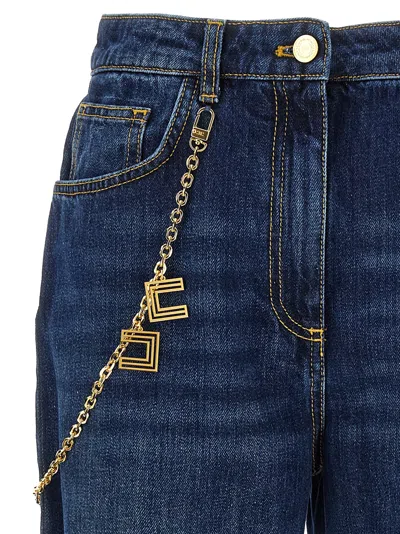 Elisabetta Franchi Jeans Catena Gioiello In Blue
