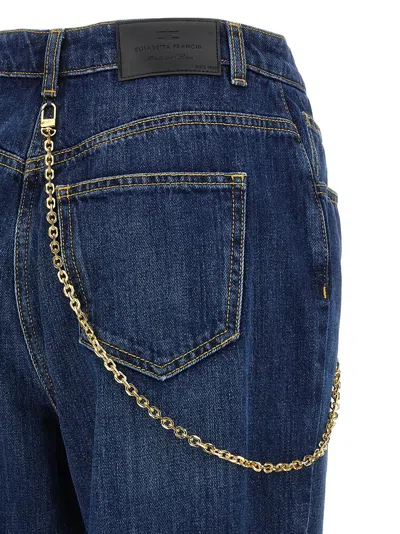 Elisabetta Franchi Jeans Catena Gioiello In Blue