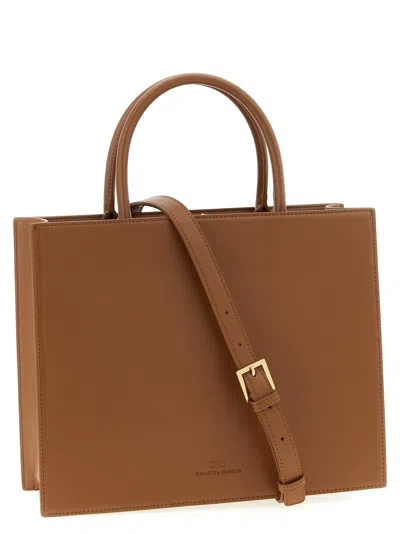 Elisabetta Franchi Borsa Tote Piccola Con Logo Marrone