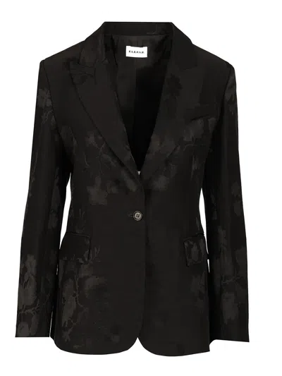P.a.r.o.s.h Linen And Viscose Blazer Jackets Black In Black