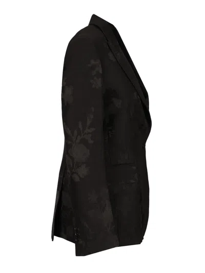 P.a.r.o.s.h Linen And Viscose Blazer Jackets Black In Black