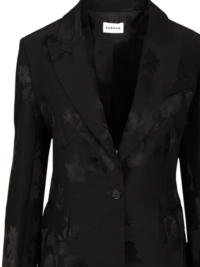 P.a.r.o.s.h Linen And Viscose Blazer Jackets Black In Black