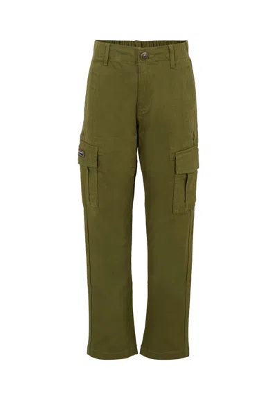 Tommy Hilfiger Green Trousers For Boy With Flag In Green