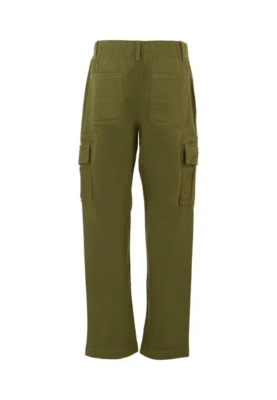 Tommy Hilfiger Green Trousers For Boy With Flag In Green