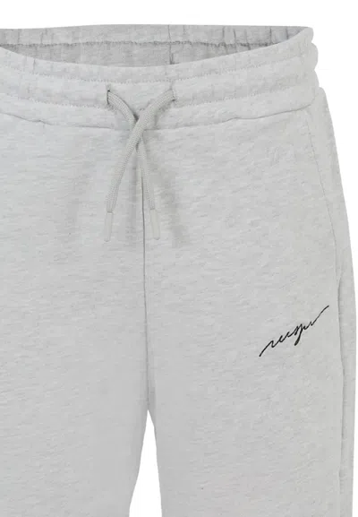 Msgm Grey Trousers For Girl With Logo In Gray