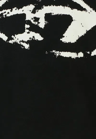 Diesel Felpa Girocollo Con Logo Oval D Effetto Used In Black