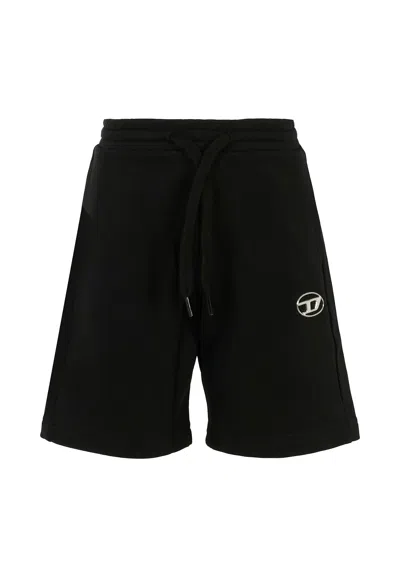 Diesel Black Shorts For Boy With Logo In Black