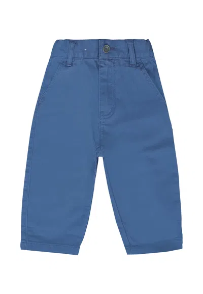 Timberland Blue Trousers For Baby Boy With Patch In Blue