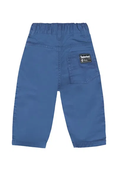 Timberland Blue Trousers For Baby Boy With Patch In Blue