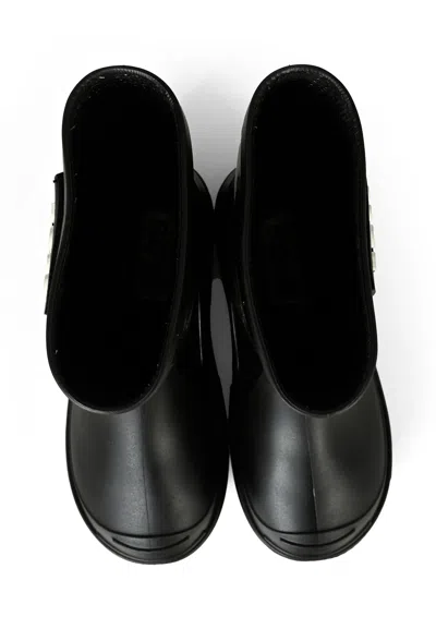 Hugo Boss Black Rain Boots For Boy With Patch In Black