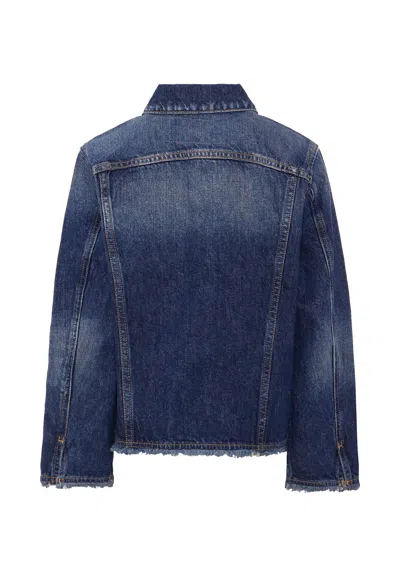Diesel Denim Jacket For Kids With Logo In Blue