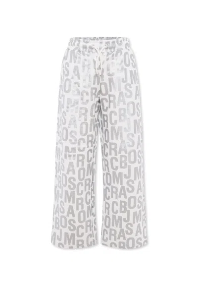 Marc Jacobs Silver Trousers For Girl With Logo In Silver
