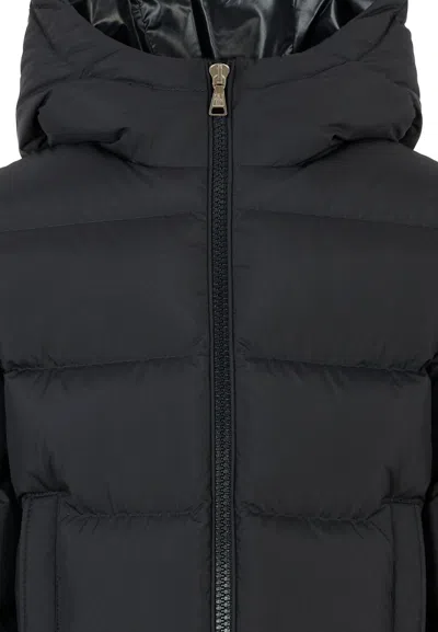 Moncler Blue Taidu Down Jacket For Boy With Logo In Black