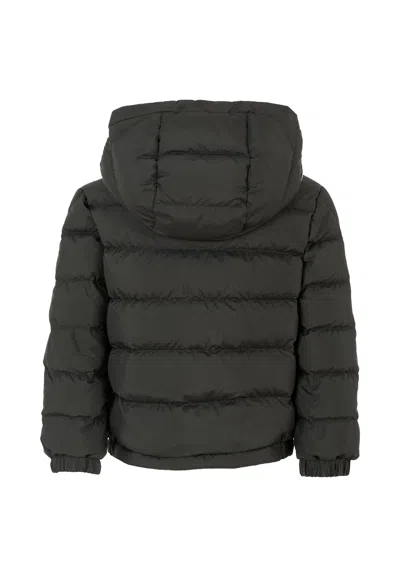 Moncler Black Grecois Down Jacket For Boy With Logo In Black