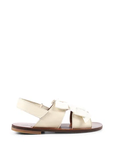 Pèpè Ivory Sandals For Girl In White