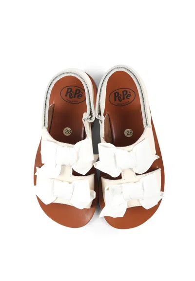 Pèpè Ivory Sandals For Girl In White