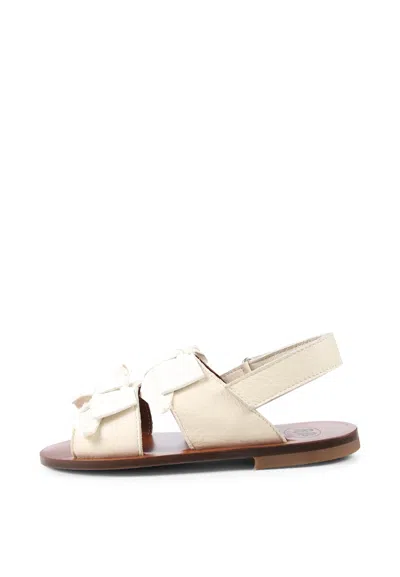 Pèpè Ivory Sandals For Girl In White