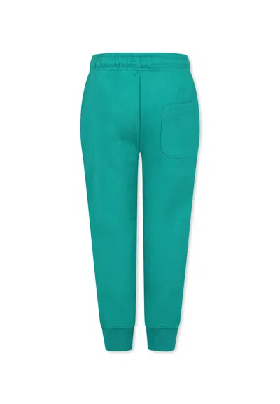 Msgm Green Trousers For Girl With Logo In Green