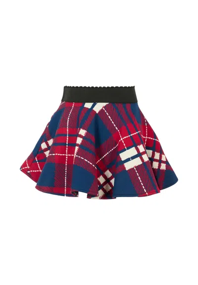 Dolce & Gabbana Multicolor Skirt For Girl With Logo In Red