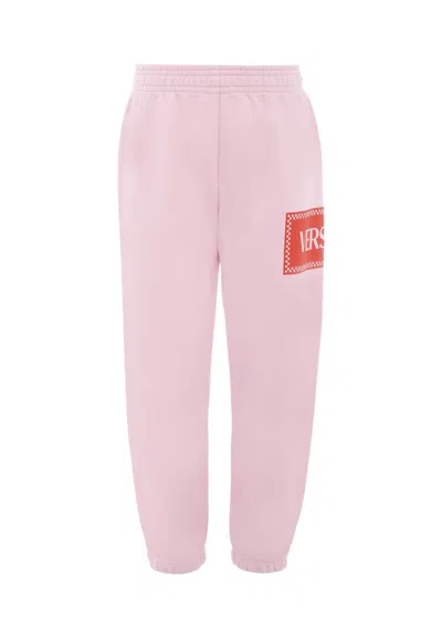 Versace Logo-print Track Pants In Pink