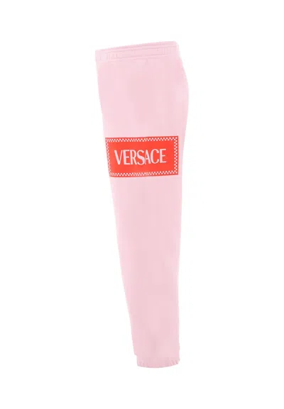 Versace Logo-print Track Pants In Pink