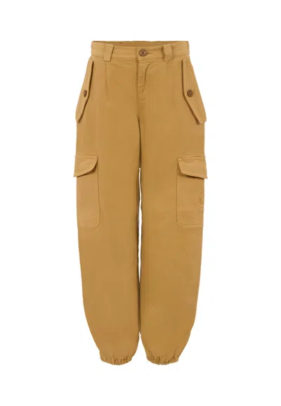 Etro Beige Trousers For Boy With Pegasus In Brown