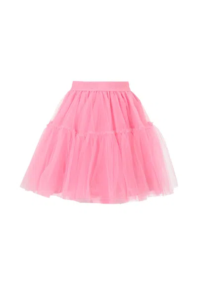 Monnalisa Ruffled Tulle Skirt In Pink