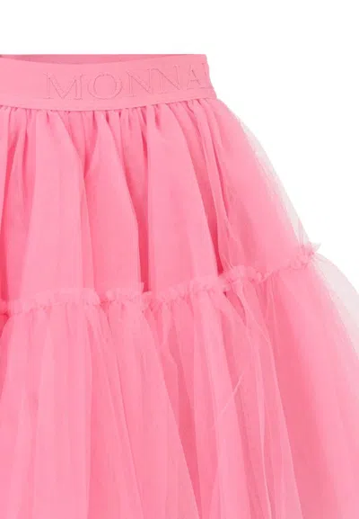 Monnalisa Ruffled Tulle Skirt In Pink