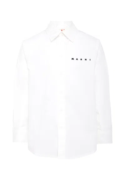 Marni White Shirt For Kids With Logo In White