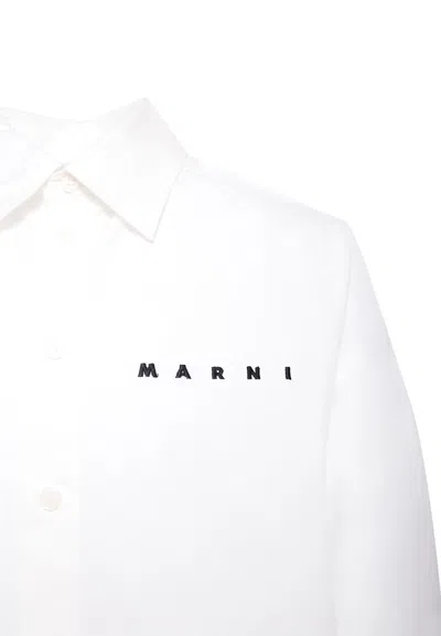 Marni White Shirt For Kids With Logo In White