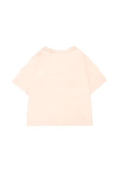 Burberry Pink T-shirt For Baby Girl With Umbrella In Pink