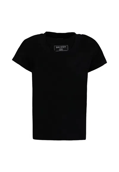 Balmain Logo-print T-shirt In Black