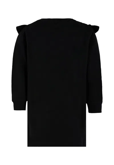 Balmain Black Dress For Girl With Logo In Black