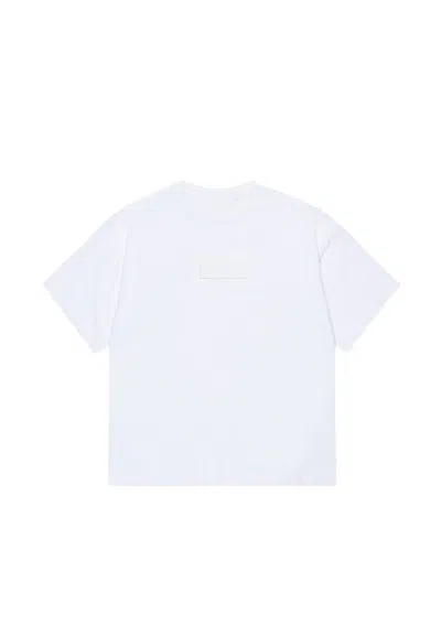 Mm6 Maison Margiela T-shirt In Jersey Con Patch Numeric Logo In White