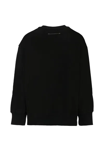 Mm6 Maison Margiela Kids Sweatshirt With Logo Print In Black