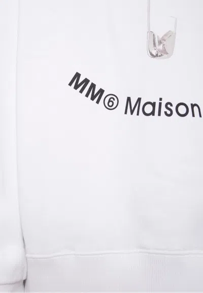 Mm6 Maison Margiela White Sweatshirt For Kids With Safety Pin