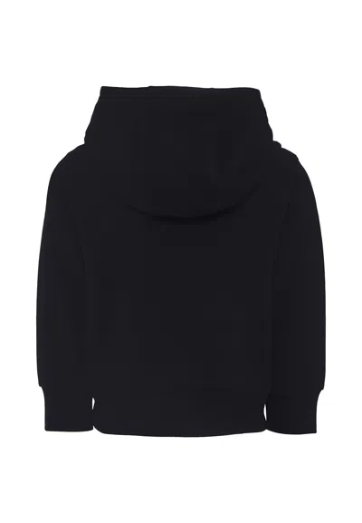 Moncler Black Sweatshirt For Kids With Logo In Black