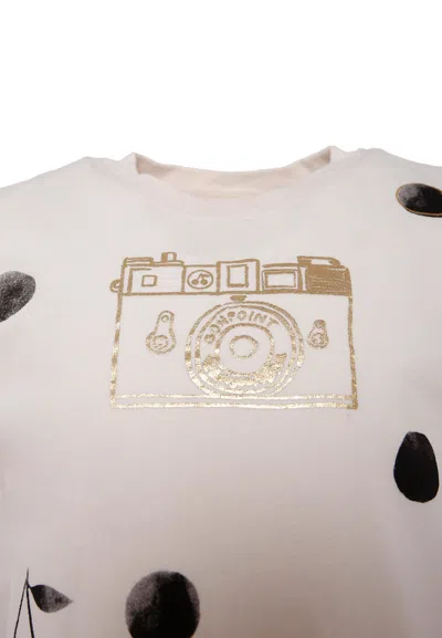 Bonpoint Thida T-shirt With Polka Dot Print In Organic Cotton In White