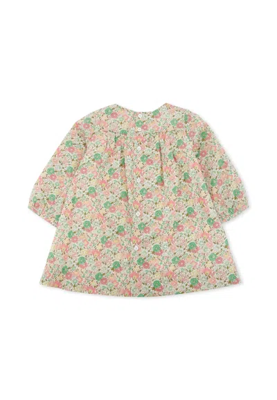 Bonpoint Multicolor Dress For Baby Girl With Floral Print In Multi
