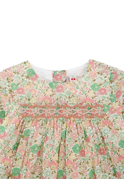 Bonpoint Multicolor Dress For Baby Girl With Floral Print In Multi