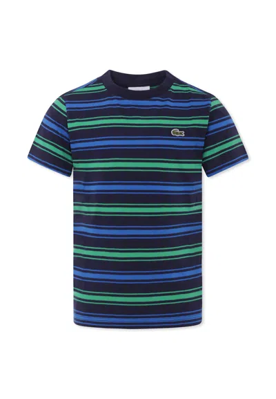 Lacoste Striped T-shirt In Blue