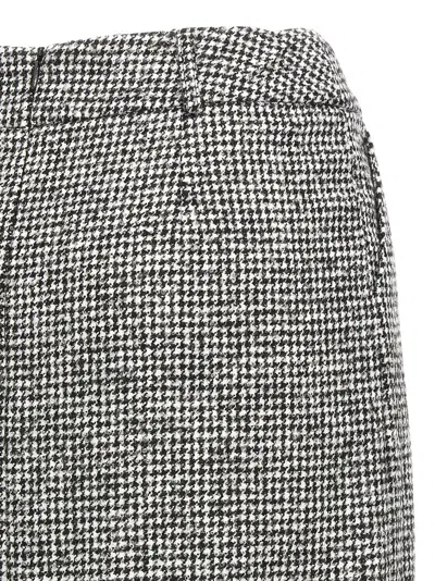 Ermanno Scervino Houndstooth Sheath Longuette Skirt With Back Split In Gray
