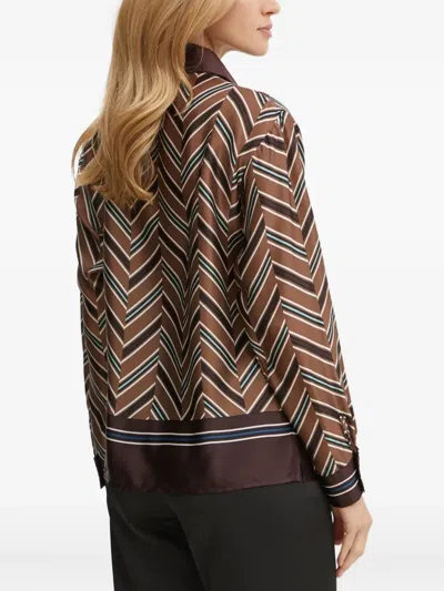 Luisa Spagnoli Geometric-pattern Collared Shirt In Brown