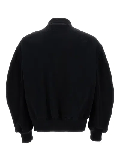 Givenchy Bomber Jacket With Leather Panels And Wool Sleeves In Black