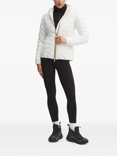 K-way Wave-pattern Hooded Jacket In White