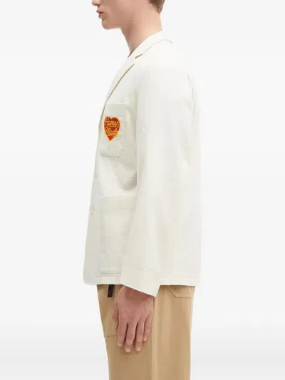 Human Made Logo-embroidered Blazer In White