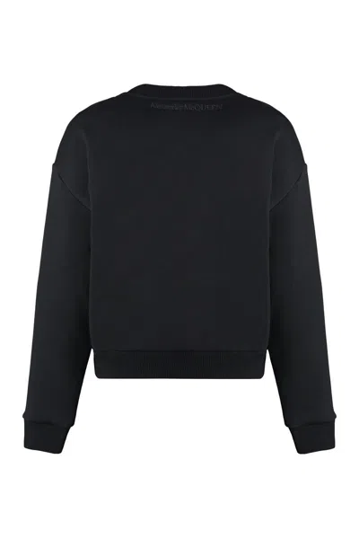 Alexander Mcqueen Cotton Crew-neck Sweatshirt In Black