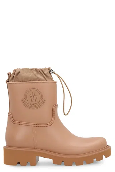 Moncler Ankle-length Waterproof Boots With Drawstring Closure In Neutral